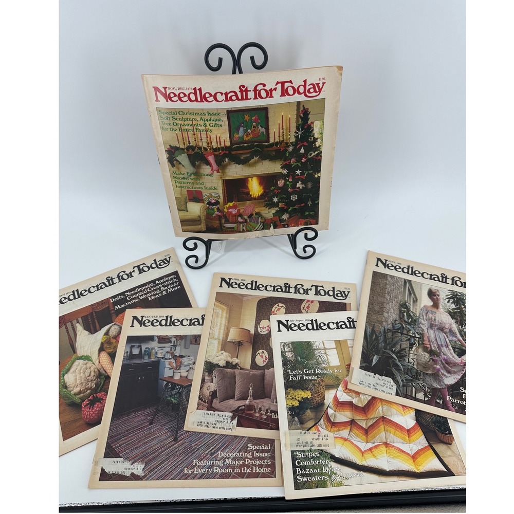 Needlecraft for Today Magazine Lot 6 Issues 1978-1980 Multicolor Fair Patterns